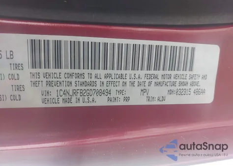 2016 Jeep Patriot High Altitude Edition из США, поврежденный, VIN 1C4NJRFB2GD708494